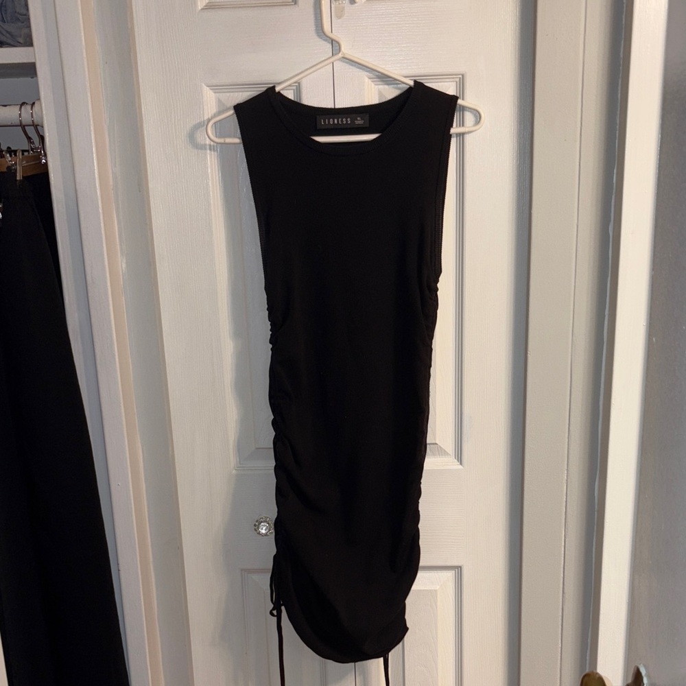 Lioness Black Ruched Mini Dress - Picture 2 of 6